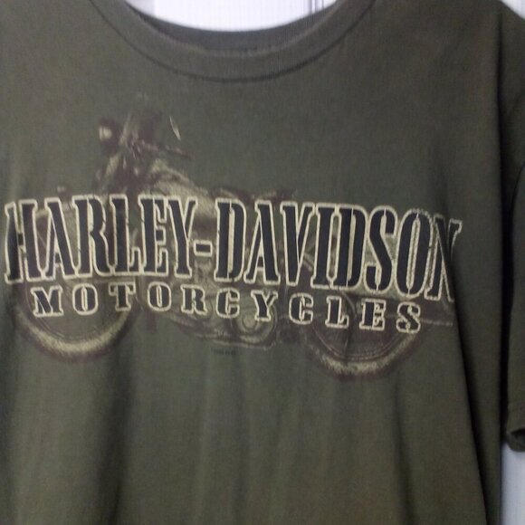 Harley Davidson Motorcycles Shirt Men XL Short Sleeve Greenville SC Green - Picture 4 of 11